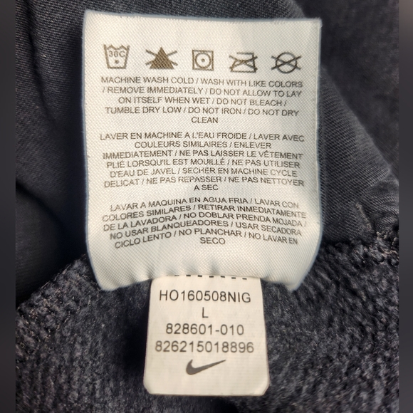 Nike Womens Large Hoodie Black Long Sleeve Cowl Neck Drawstring Stretch - Picture 2 of 9